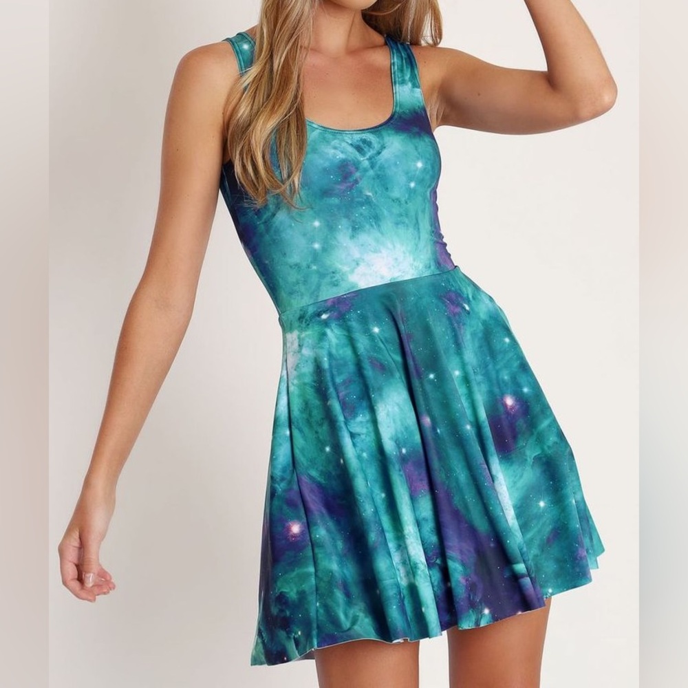 Blackmilk Teal Galaxy Skater Dress